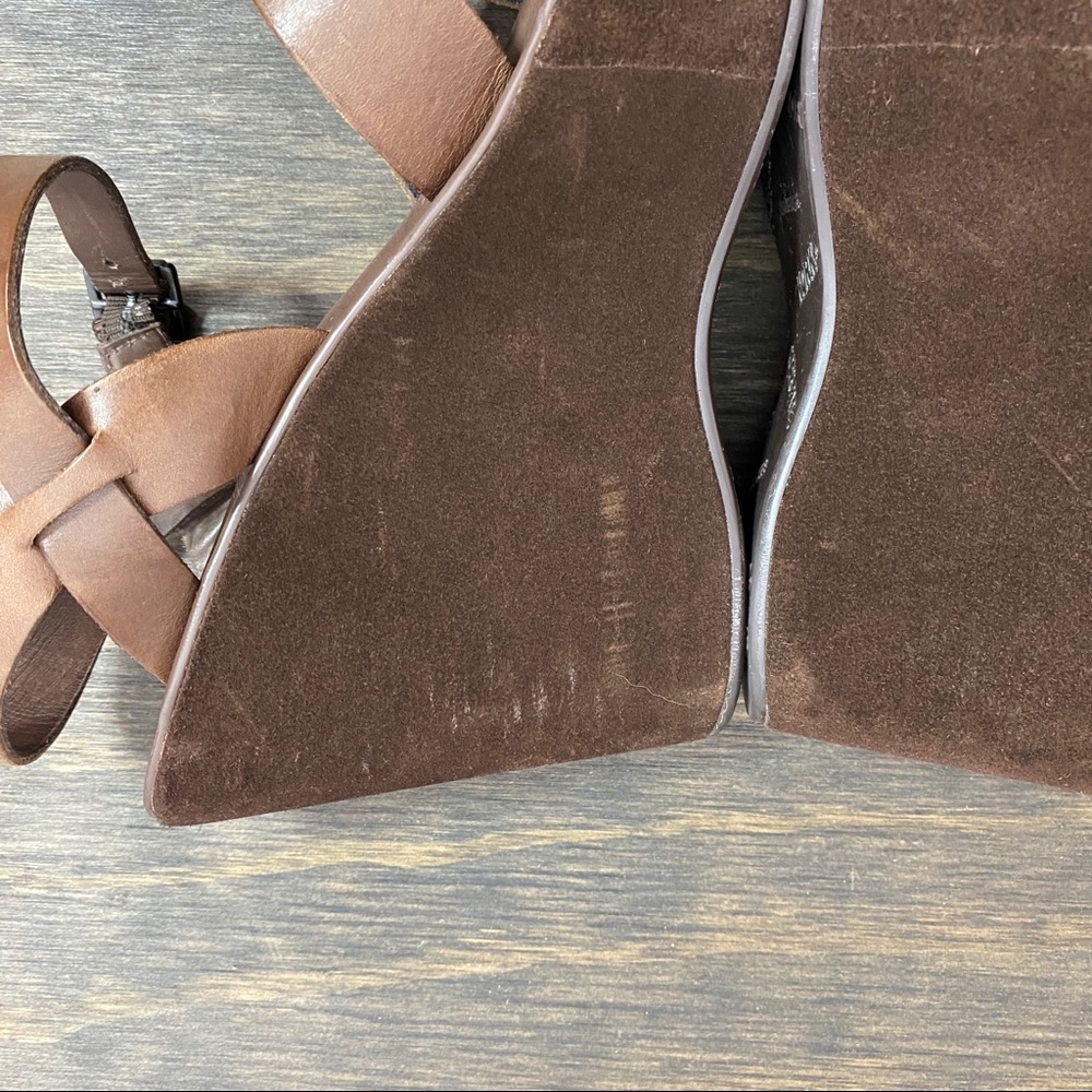Kork-Ease brown leather platform wedge sandal 9 - Picture 6 of 12